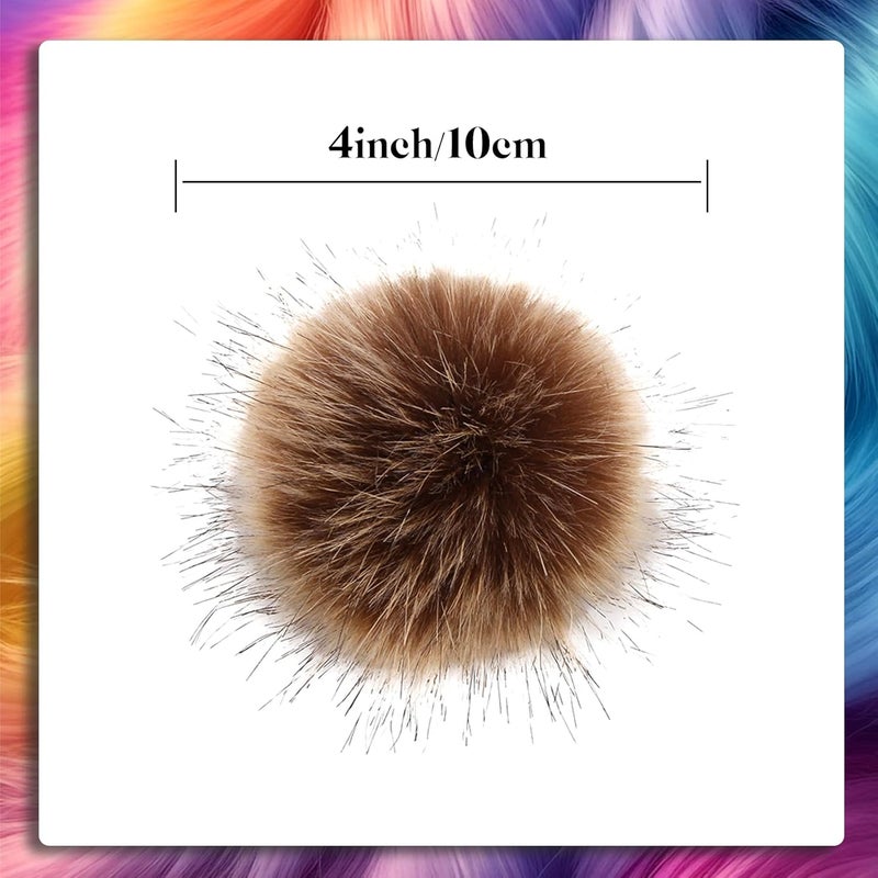 Allruyee 32 Pieces Pom Pom Faux Fur Pom Pom for Hats, Keychains, Scarves, Gloves & Bags Accessories with Elastic Loop, 16 Colors - Image 5
